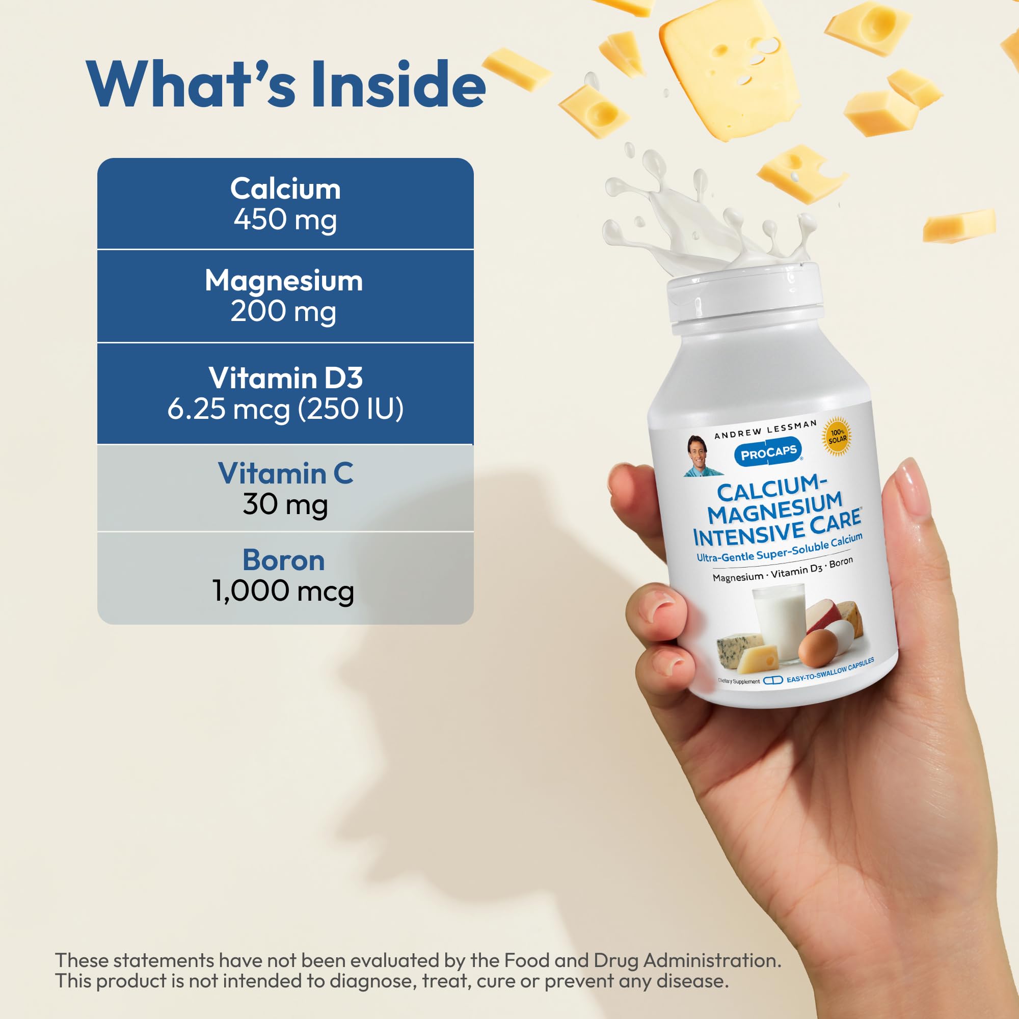 ANDREW LESSMAN Calcium Magnesium Intensive Care - Capsules faciles à avaler: convient aux estomacs sensibles.