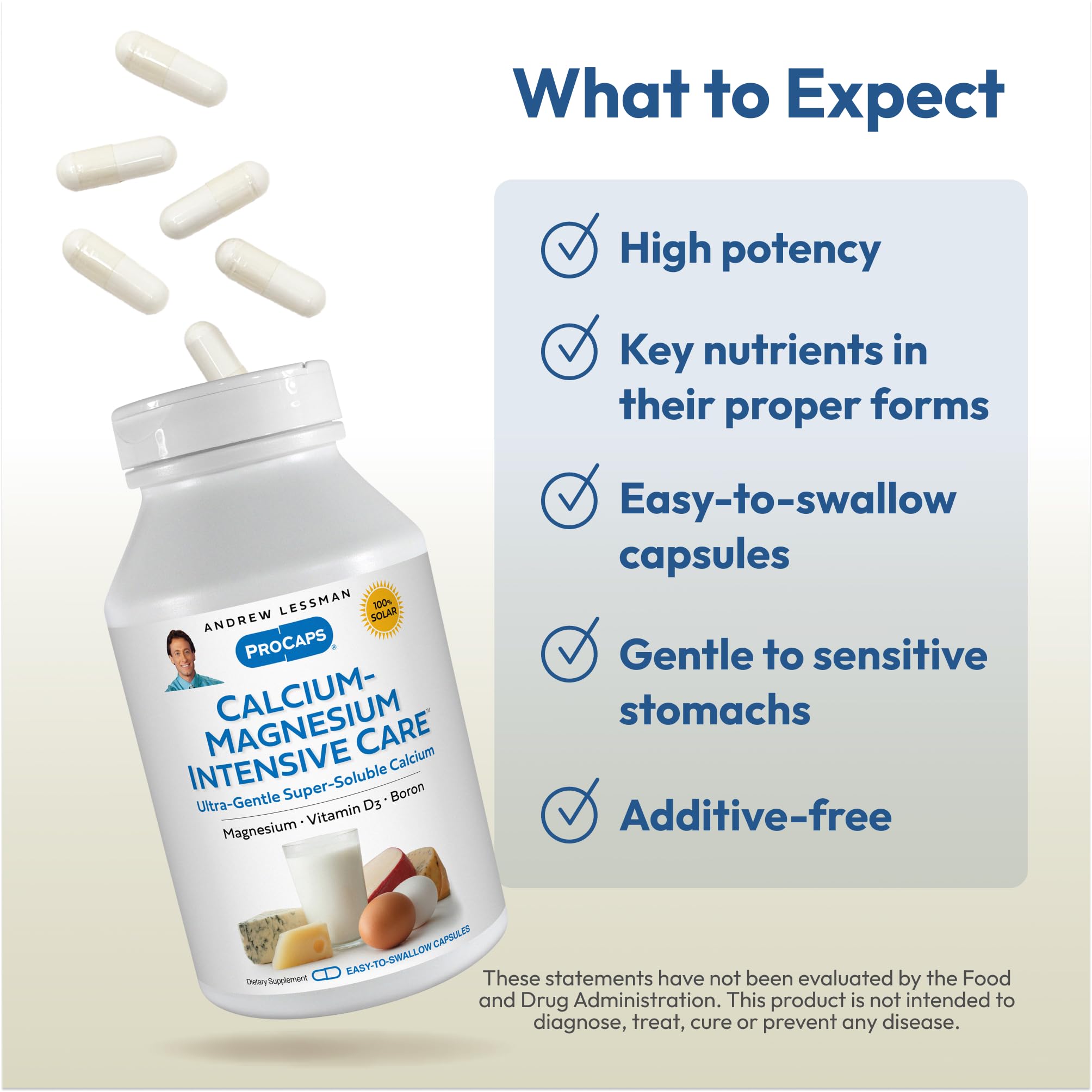 ANDREW LESSMAN Calcium Magnesium Intensive Care - Vitamine D3 et C renforcent le profil nutritionnel.