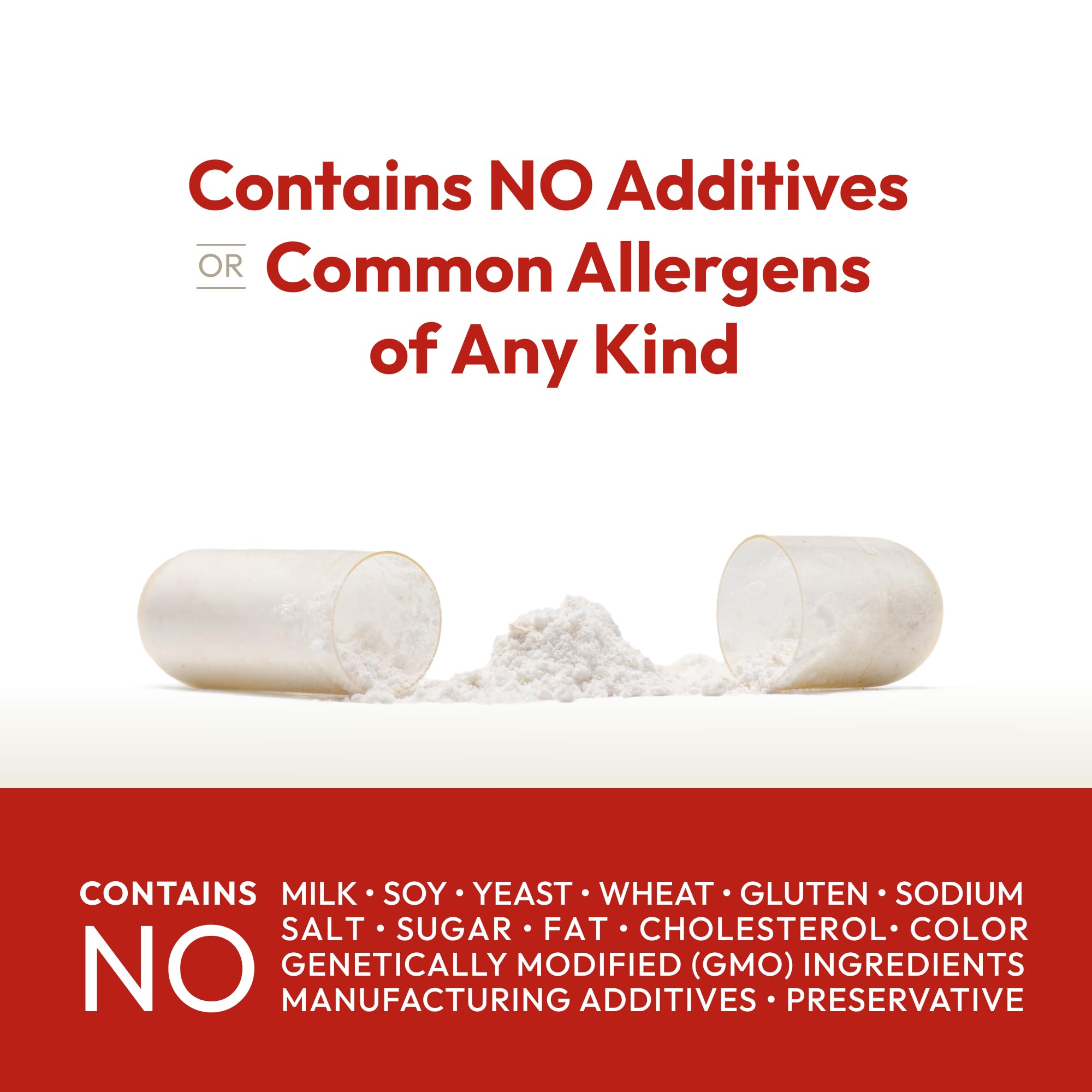 Formulation sans lactose, sans gluten, sans soja pour diverses routines.
