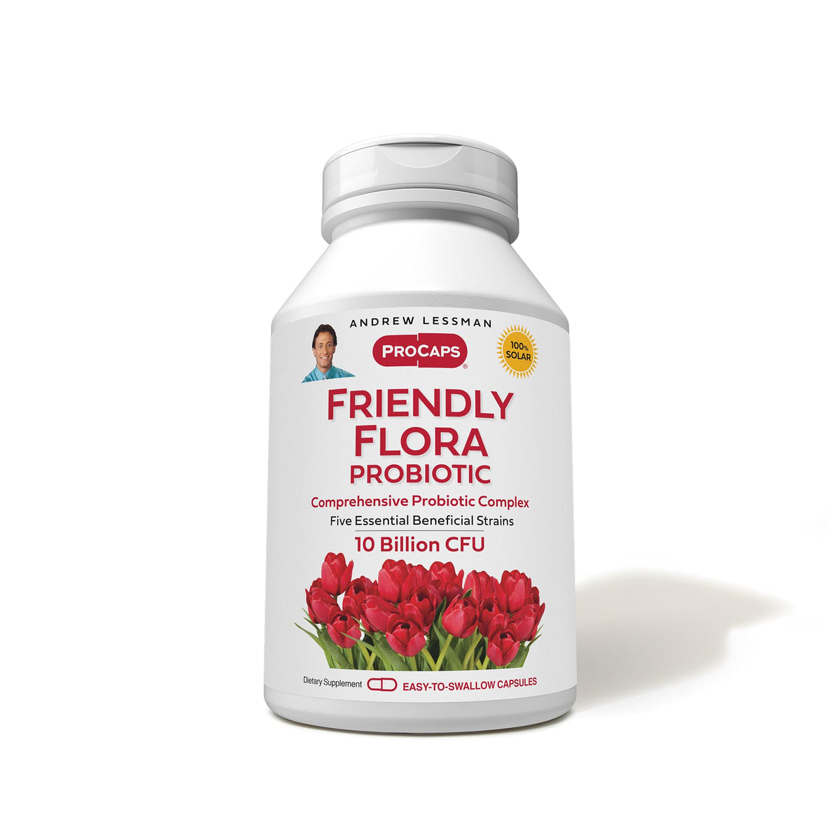 ANDREW LESSMAN Friendly Flora Probiotic : bouteille élégante prête au soutien digestif quotidien