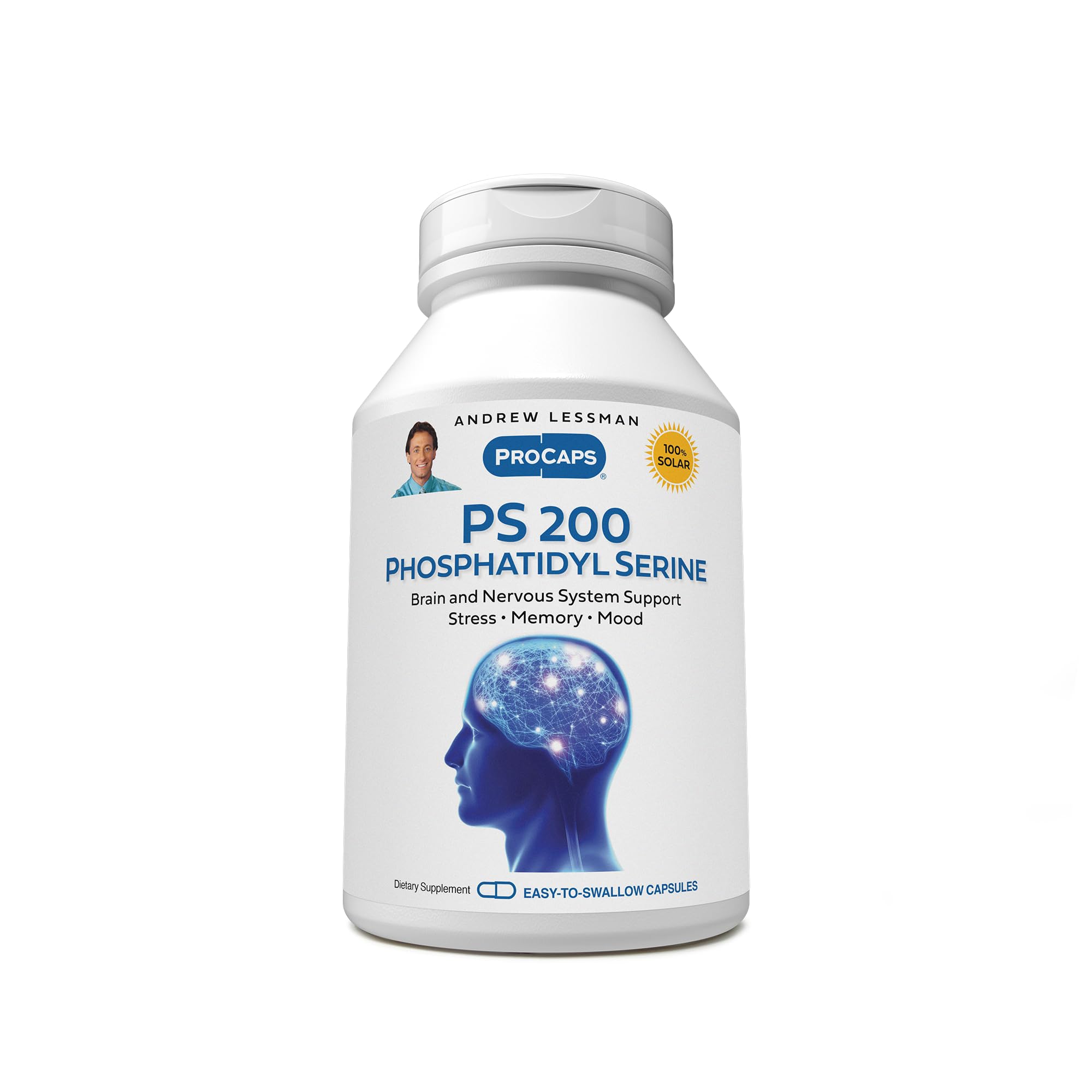 ANDREW LESSMAN PS200: bouteille sur table, soutien potentiel à la clarté mentale.