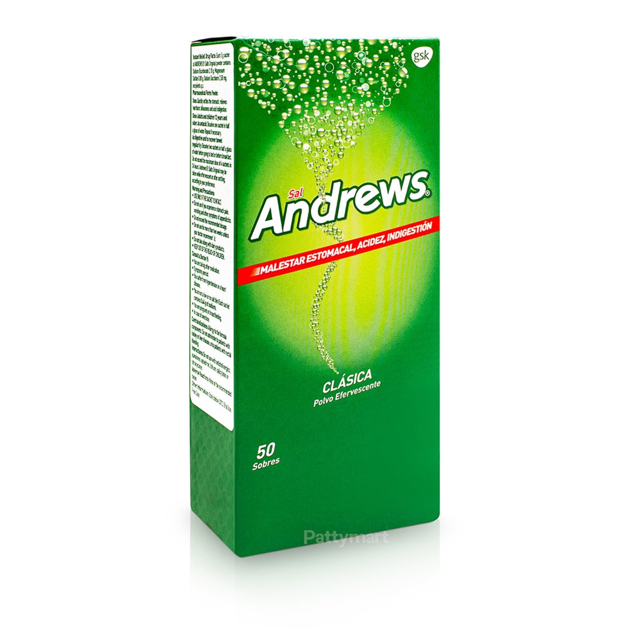 Andrews Salts Original — sachets individuels faciles à emporter en déplacement.