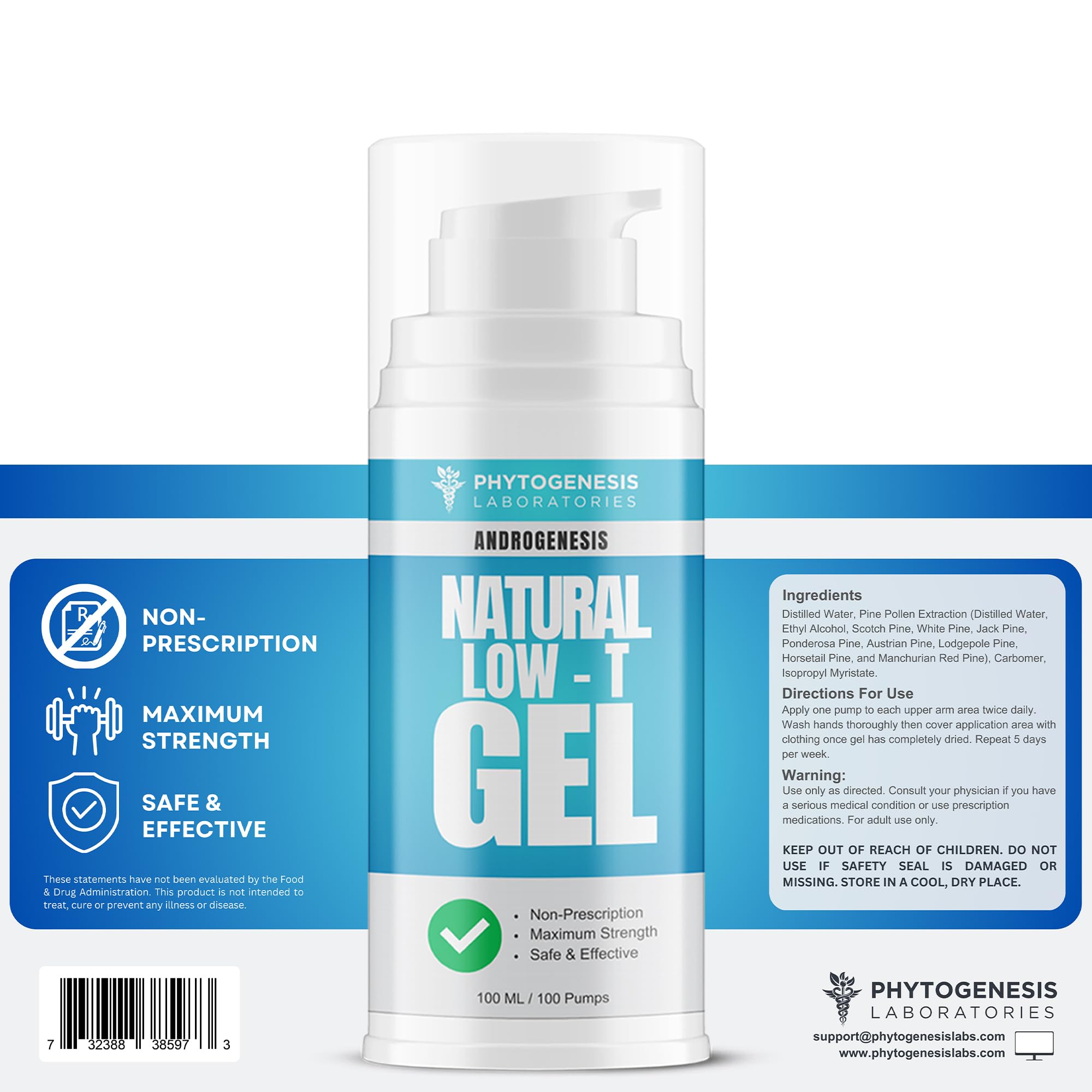 Androgenesis Gel: emballage 2-pack, pratique et prêt à l'emploi.