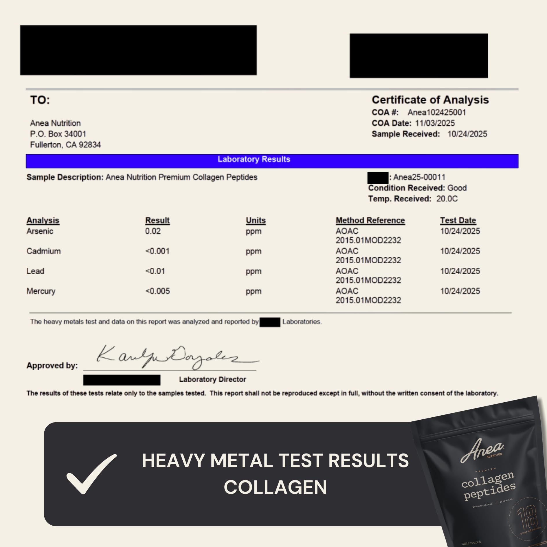 Anea Collagen Peptides – sans lactose et sans additifs, choix pur et clair.