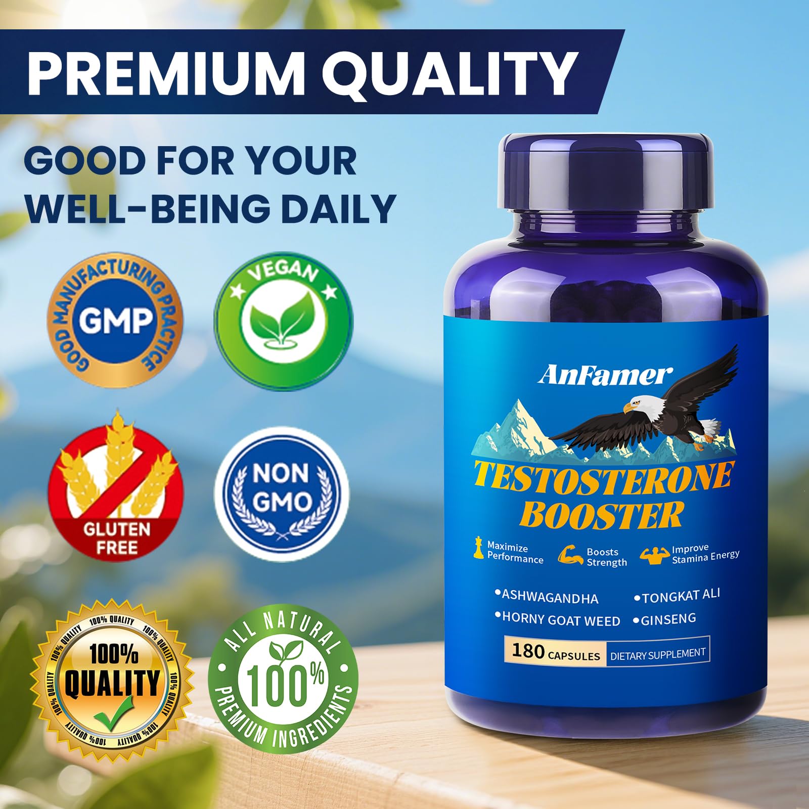 AnFamer Testosterone Booster – dosage quotidien simple pour booster l’énergie lors des séances