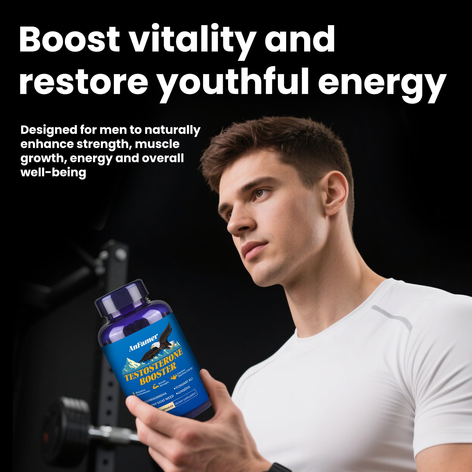 AnFamer Testosterone Booster – rituel d’utilisation avec un verre d’eau après l’entraînement