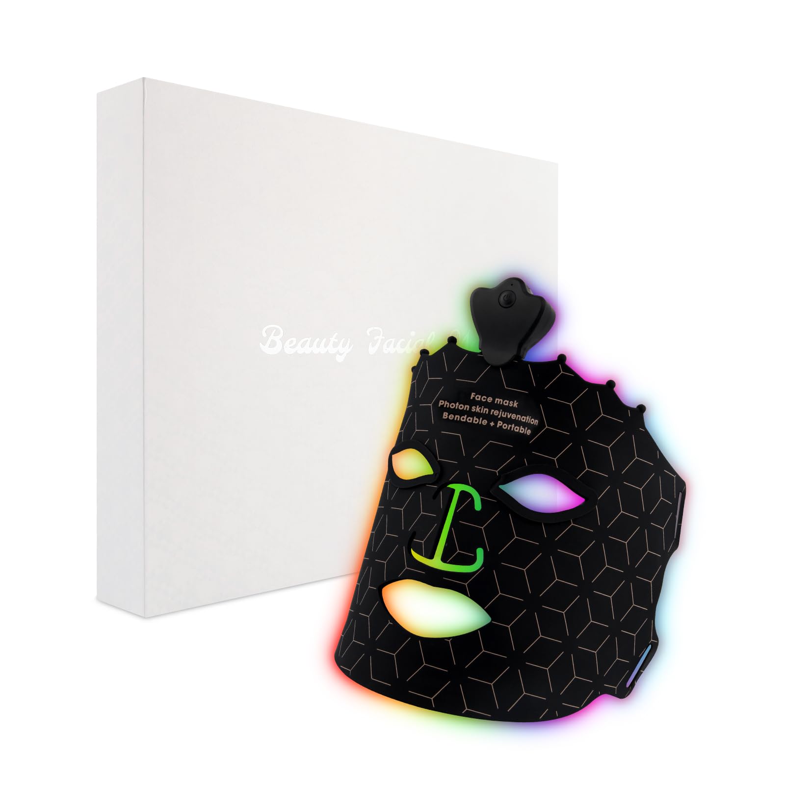 ANGAUSS masque LED rouge 7 couleurs sur le visage pour un teint plus uniforme.