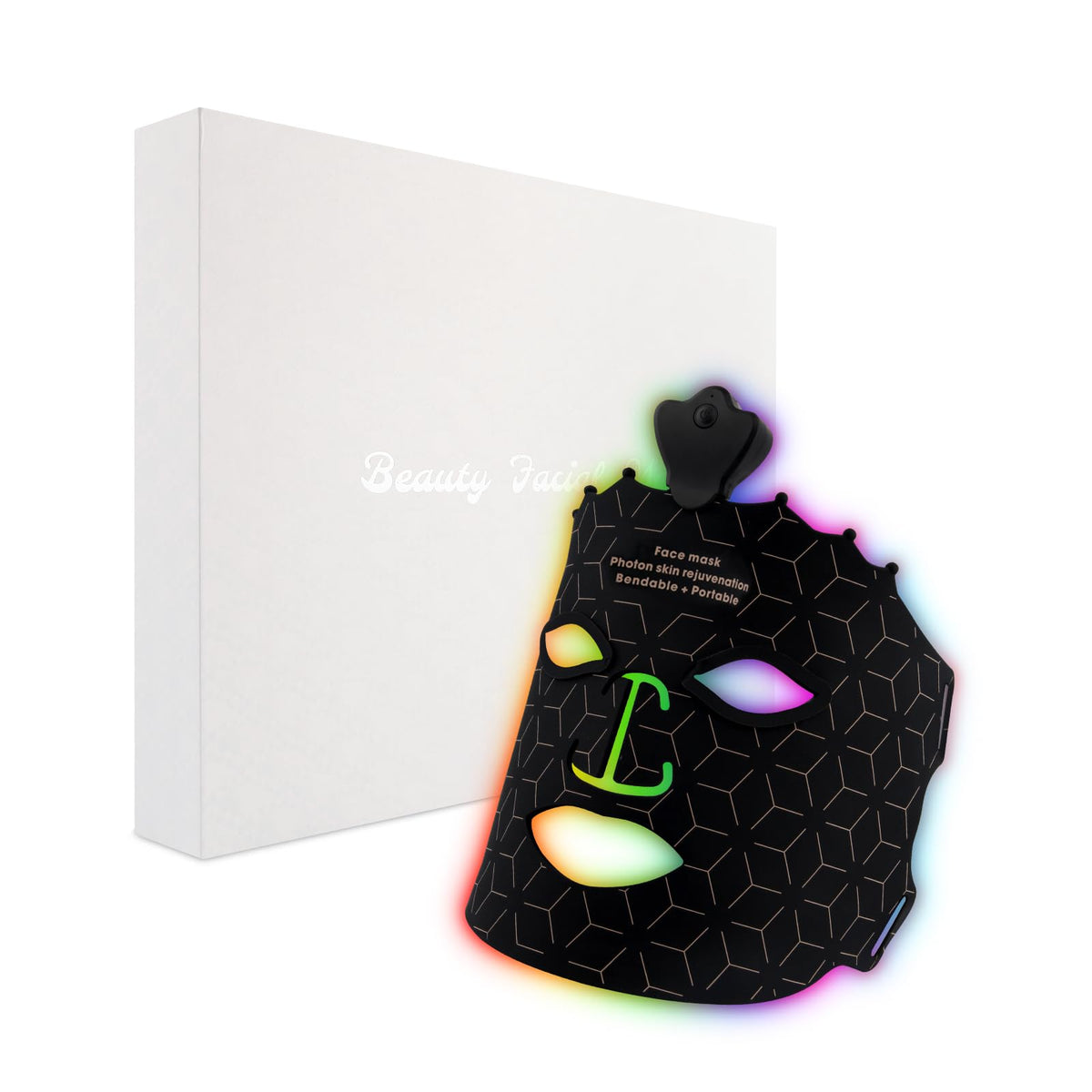 ANGAUSS masque LED rouge 7 couleurs sur le visage pour un teint plus uniforme.