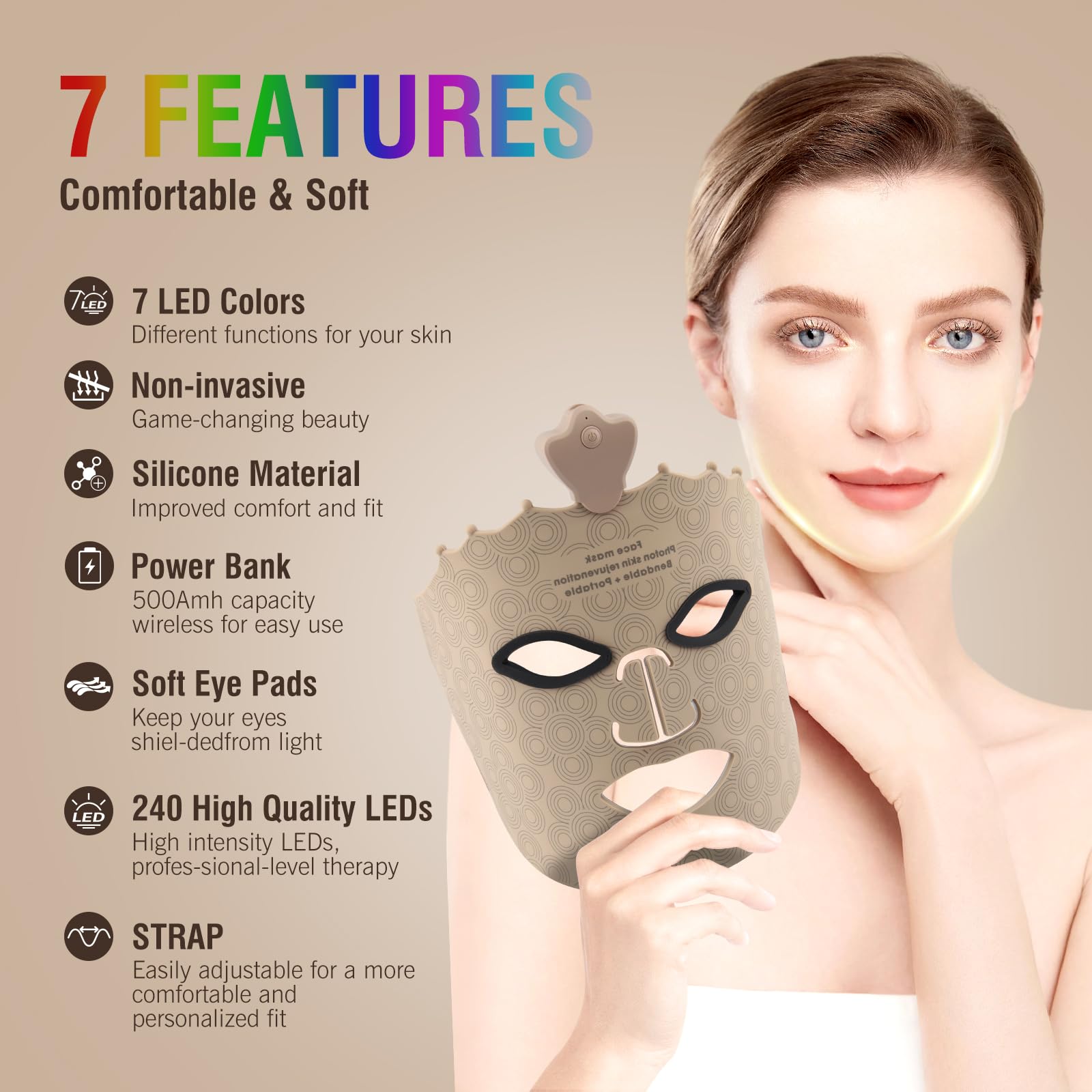 ANGAUSS masque silicone doux et flexible pour un confort qui épouse les contours.