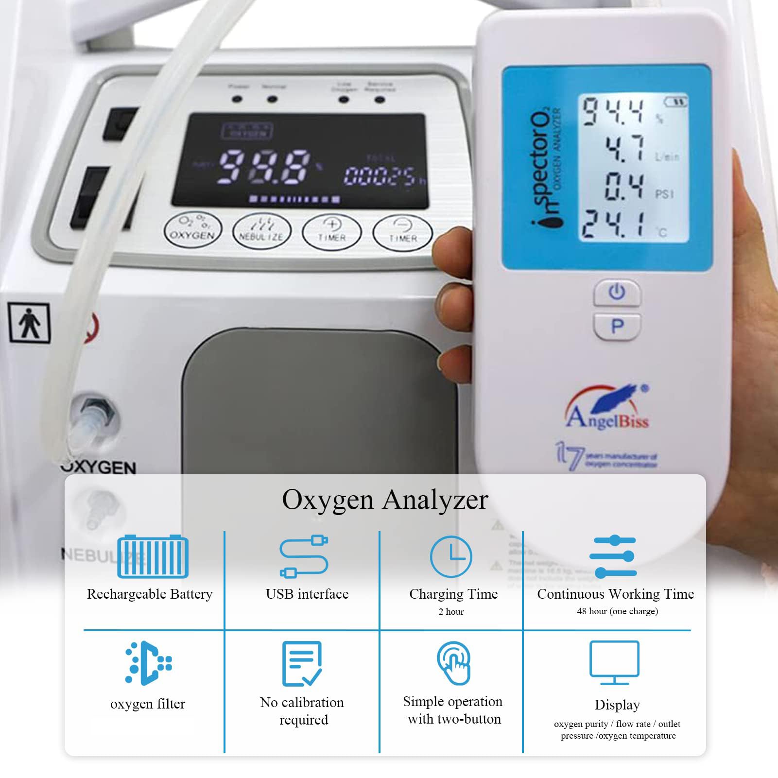 ANGELBISS flux gaz 0-10 LPM pour réglages précis