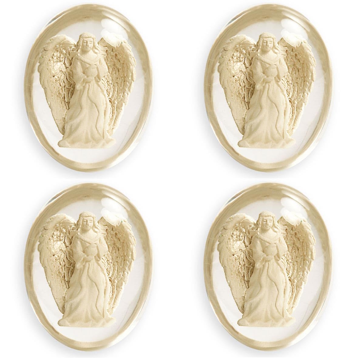 AngelStar pierre d'apaisement Angelight tenue dans les mains pour calmer l'esprit.