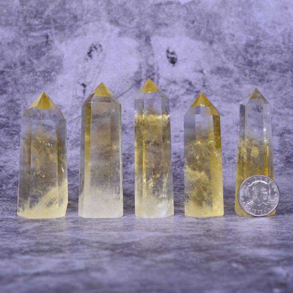 Angelstones Citrine gros plan sur les facettes, idéal pour collection et ambiance zen