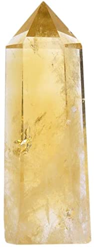 Angelstones Citrine prisme hexagonal et pointe pour énergie et décoration intérieure
