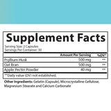 Tri-Fiber: capsules solides dans le flacon, favorise une digestion douce.