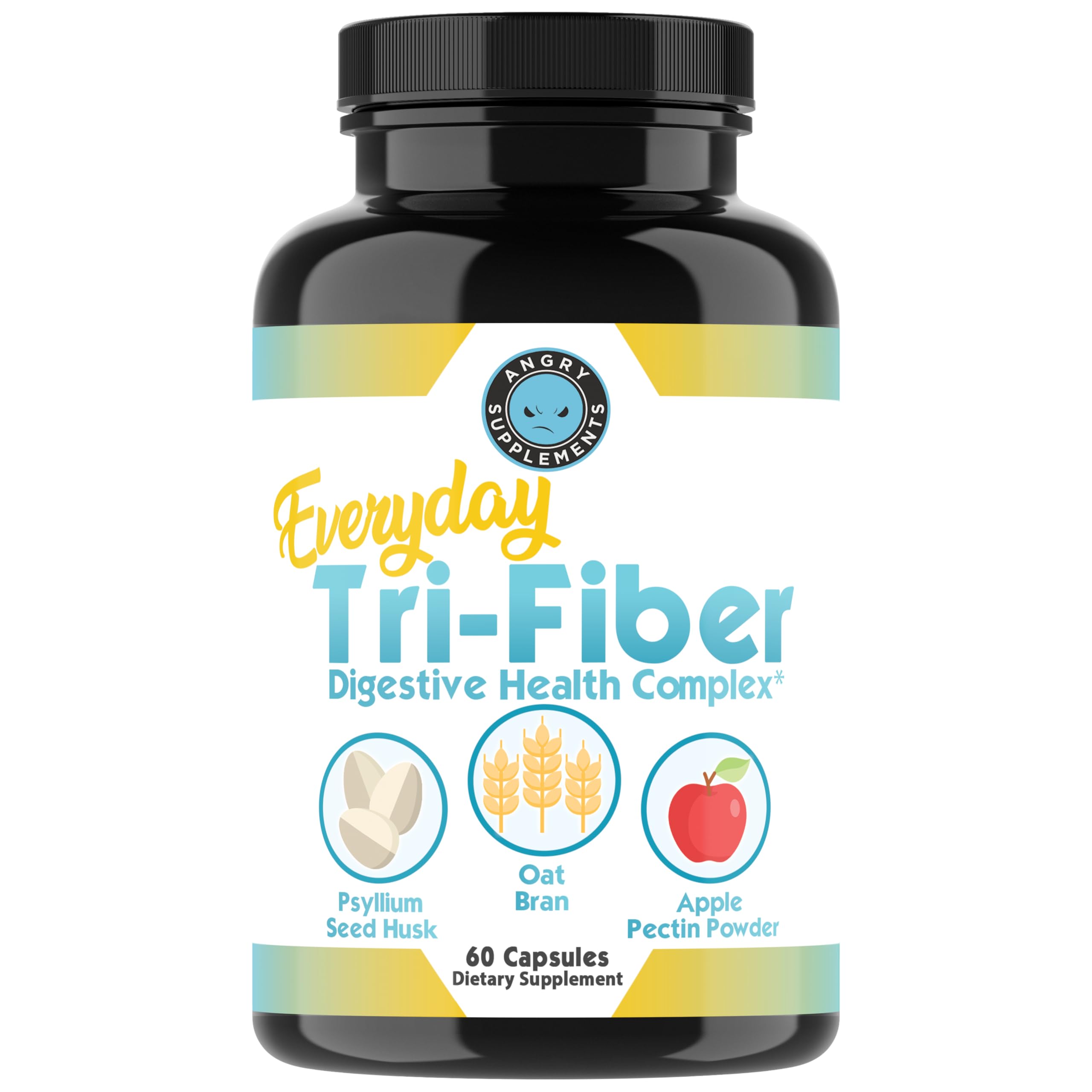 Tri-Fiber: plan rapproché des capsules, aide potentielle à la flore intestinale.