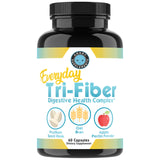 Tri-Fiber: plan rapproché des capsules, aide potentielle à la flore intestinale.