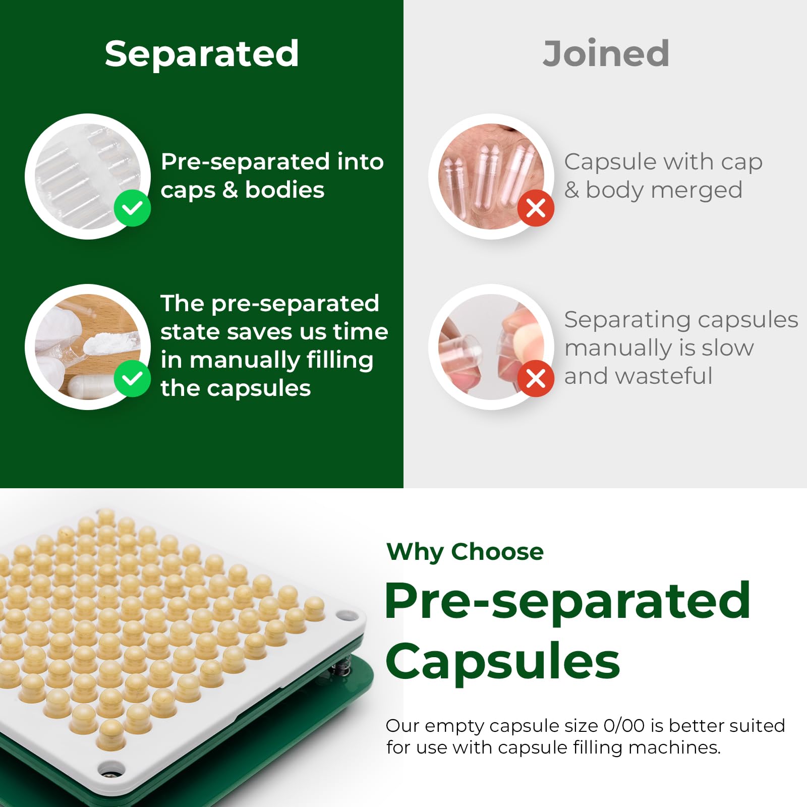 Kit remplissage Angtai JN, capsules végétales pour dosages précis.