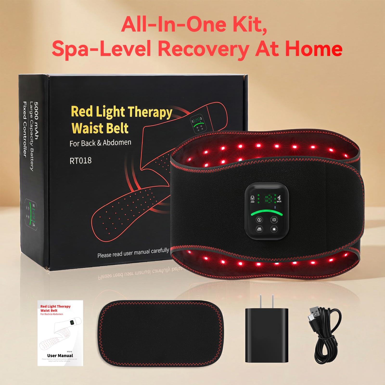 ANHOM Ceinture respirante, sangles lombaires pour un porté confortable.
