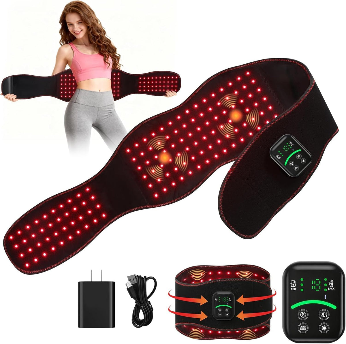 ANHOM Ceinture dos, lumière rouge pour détente musculaire après l'effort.