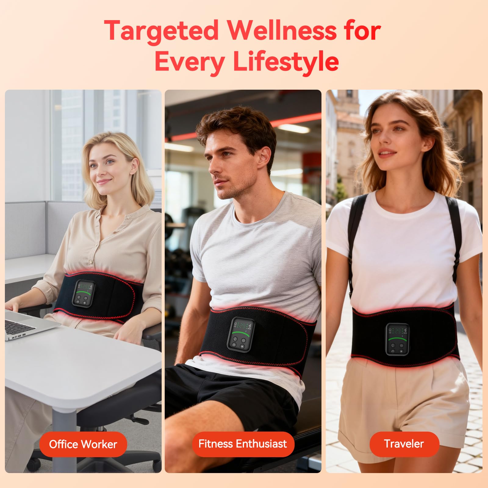 ANHOM Ceinture avec massage vibration pour relaxation post-activité et bureau.