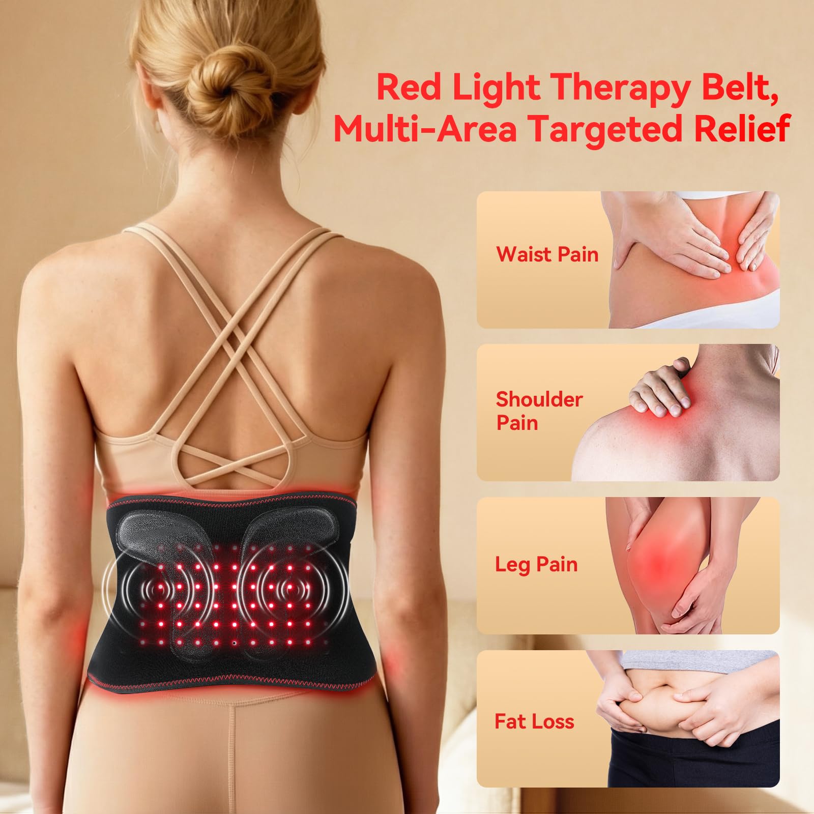 ANHOM Ceinture pulsations 10Hz et 40Hz pour adaptabilité.