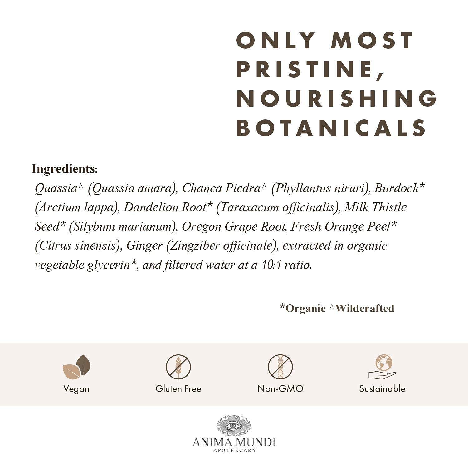 Emballage biodynamique d'Anima Mundi Amargo Digestive Bitters
