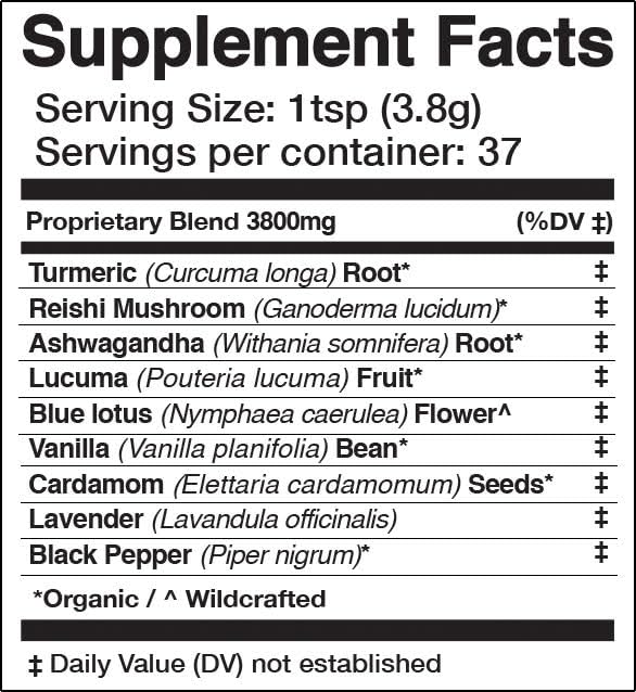 Anima Mundi Golden Moon Milk avec mélange curcuma et vanille – arôme apaisant.