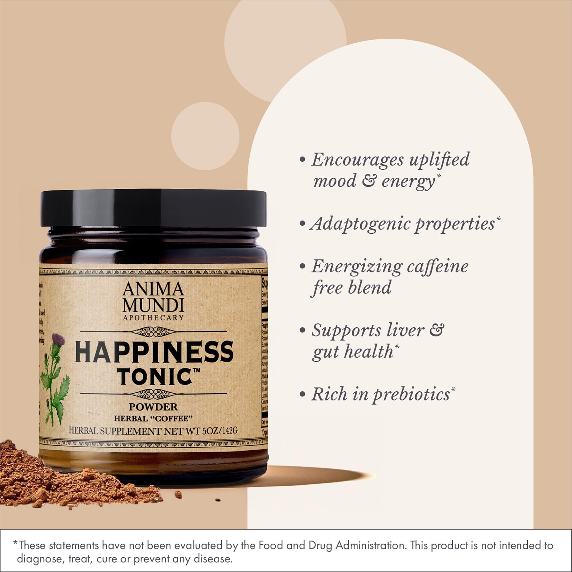 Anima Mundi Happiness Tonic pot : forme pratique et dégustation aisée.