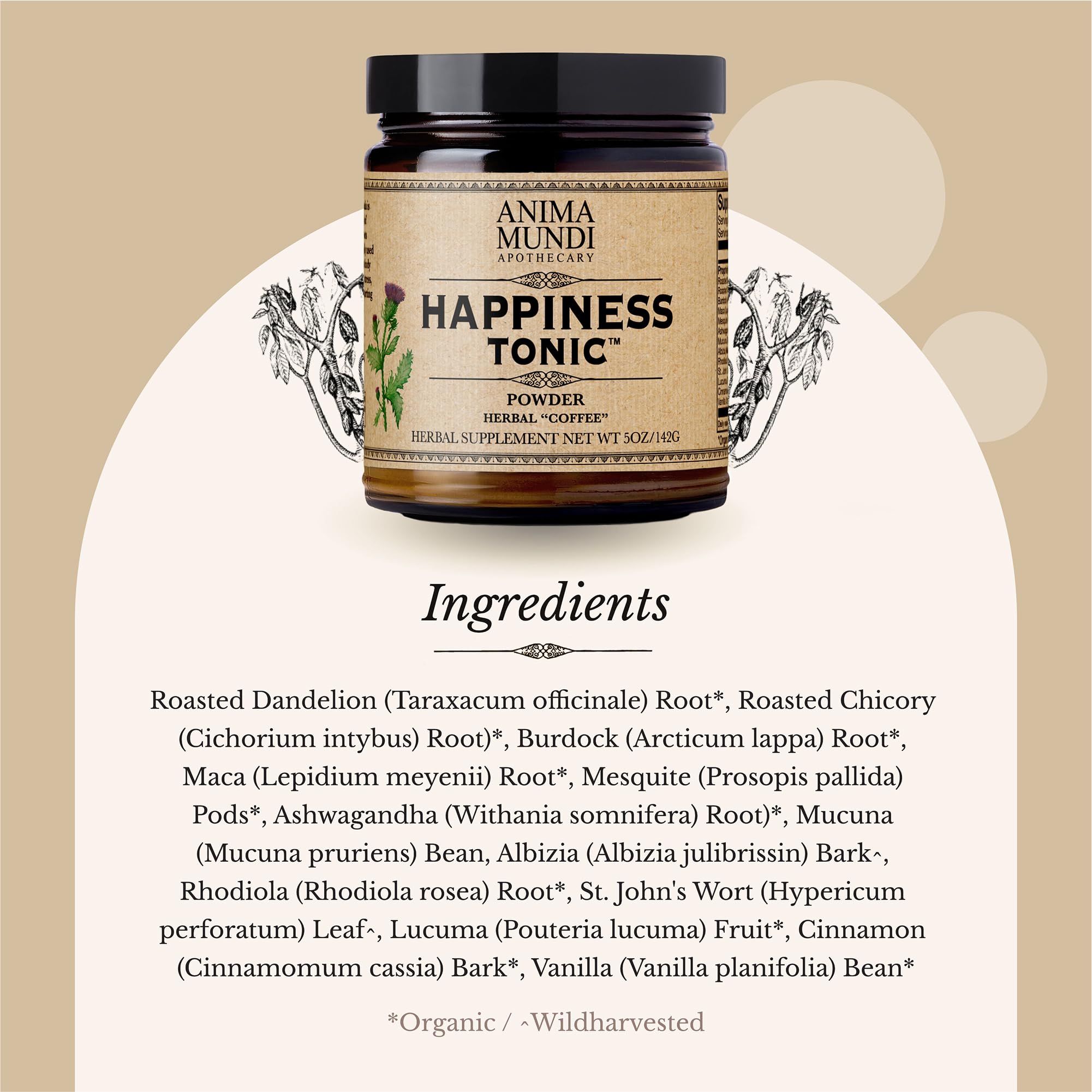 Anima Mundi Happiness Tonic tasse préparation : expérience aromatique matinale.