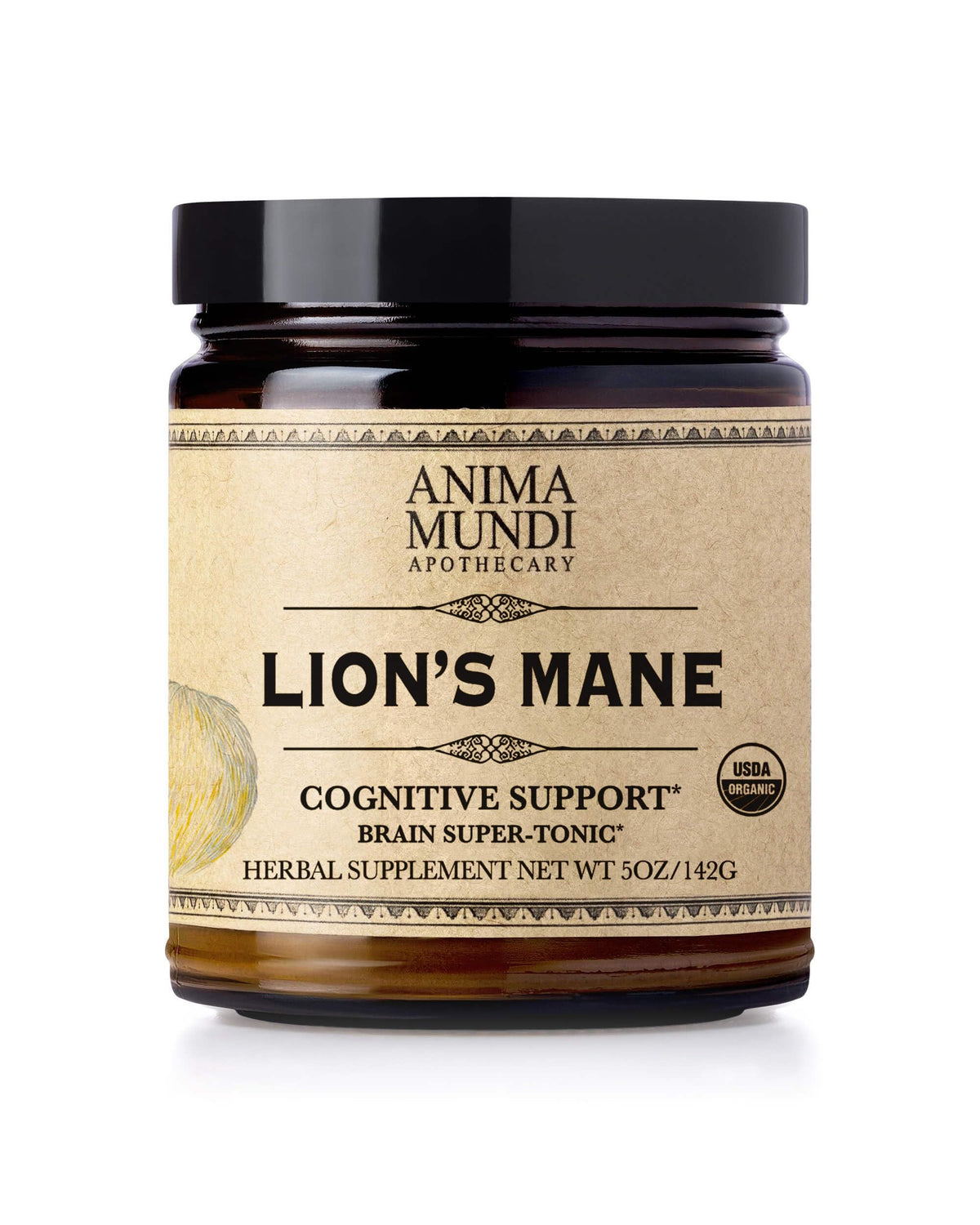 Anima Mundi Apothecary Lions Mane poudre cérébrale tonifiante pour smoothie quotidien