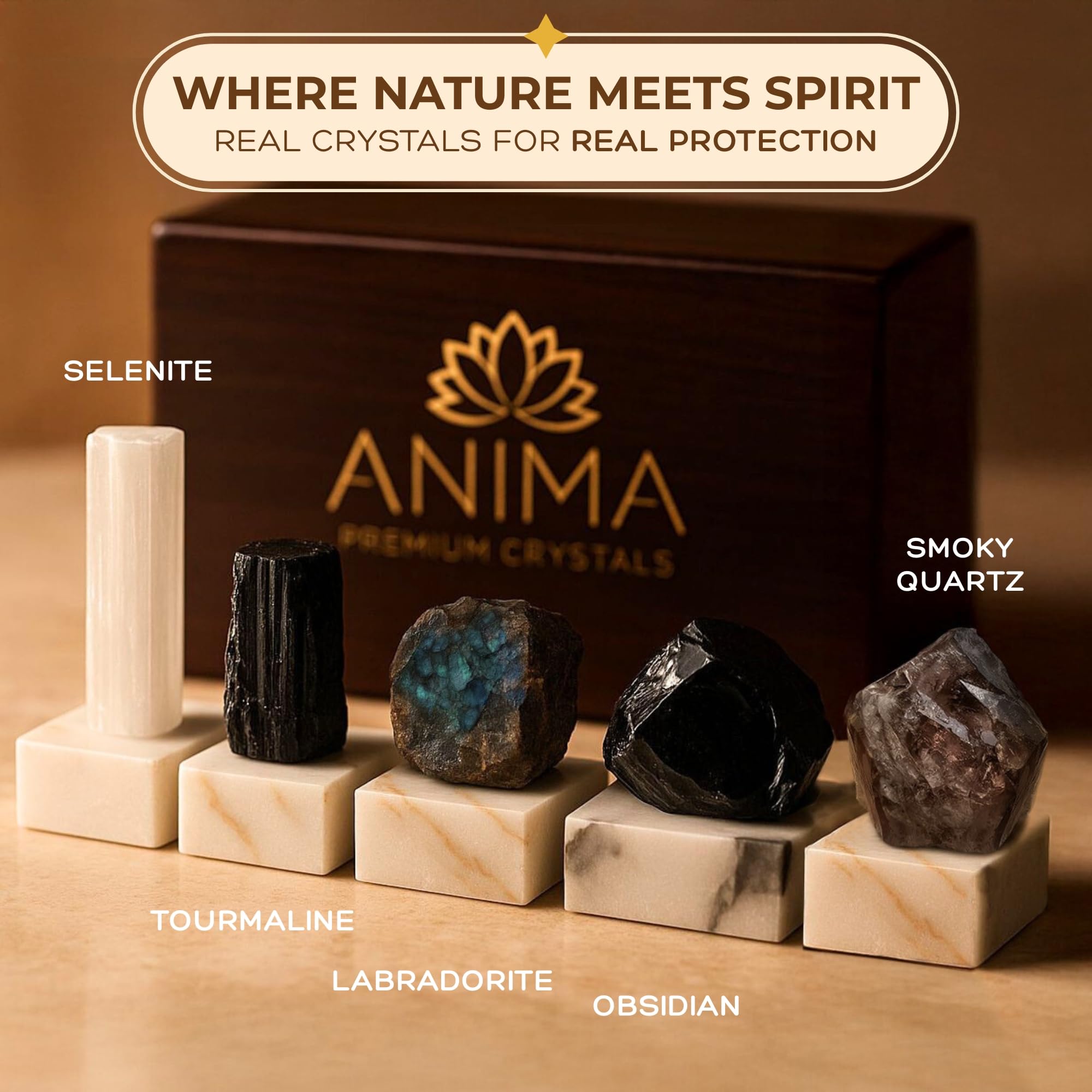 Anima obsidienne brute noire pour protection et ancrage énergétique