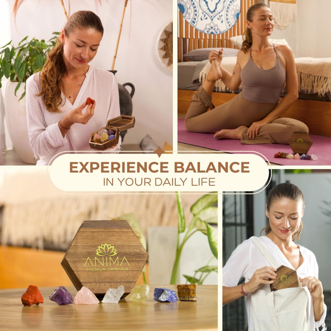 Anima Premium 7 Chakras Quartz Clair brute amplifie les énergies et la concentration.