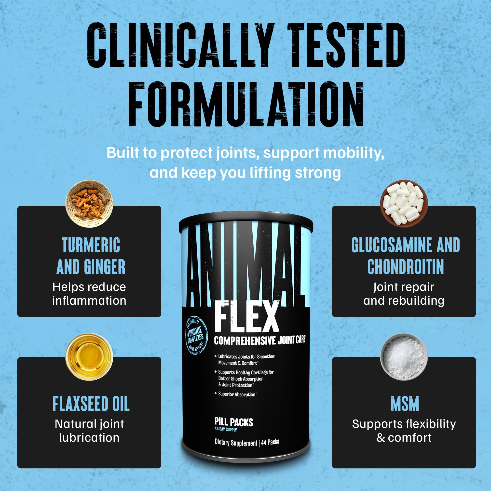 Animal Flex curcuma et gingembre pour soutien naturel après l effort