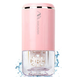 ANKUNABA nettoyeur-lentilles portable rose, nettoyage rapide et doux.