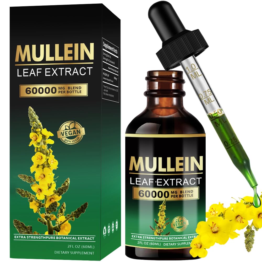 ANKUY Gouttes Mullein pour les poumons – bouteille visible pour le soutien respiratoire