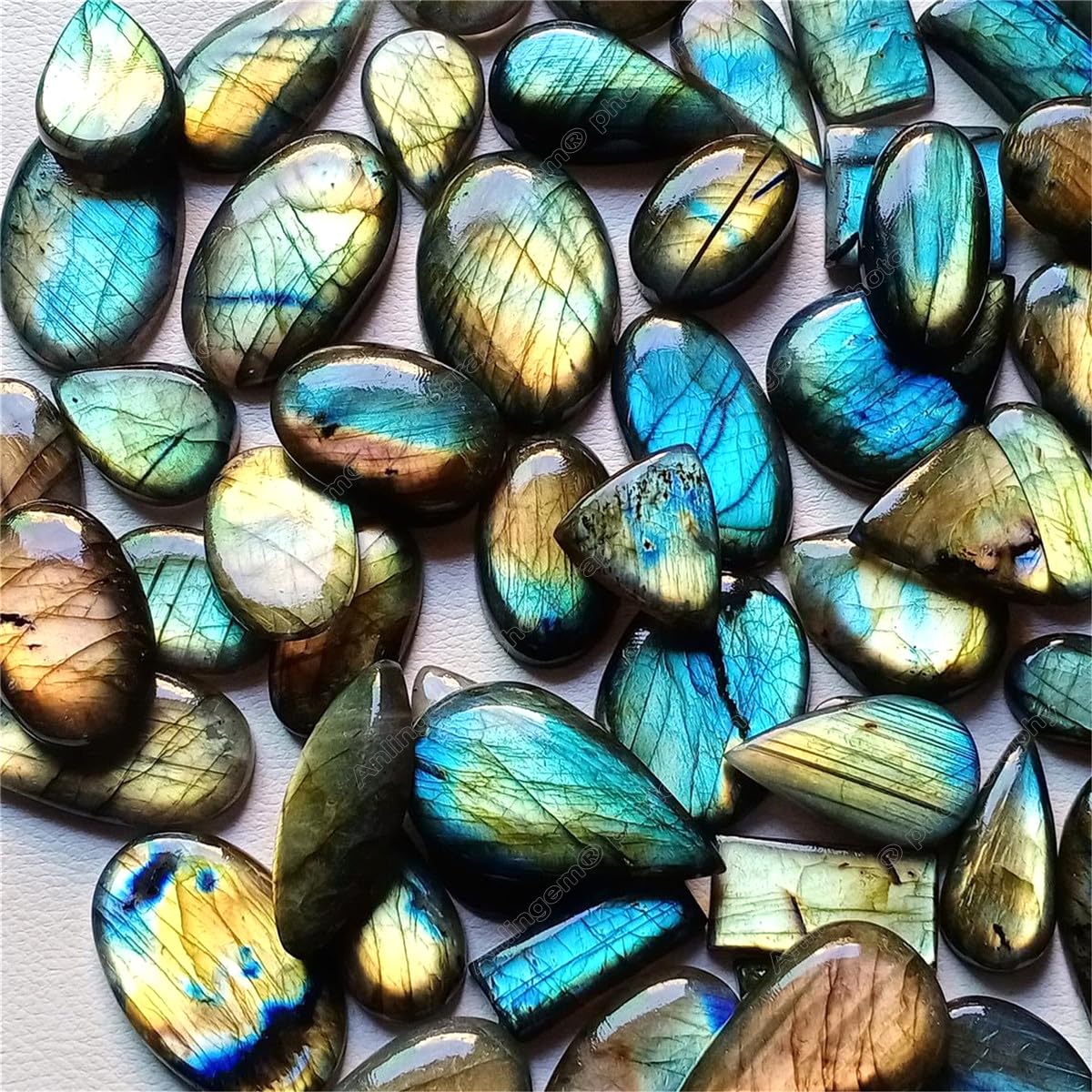 Ensemble de 10 pièces Anlingem labradorite, pratique pour créer des bijoux variés.
