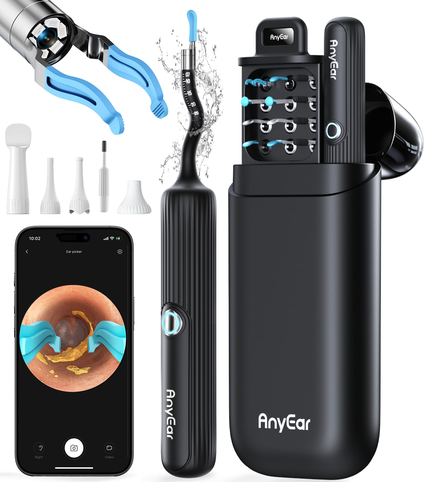 Anyear caméra otoscope flexible 10 MP, vue en direct.