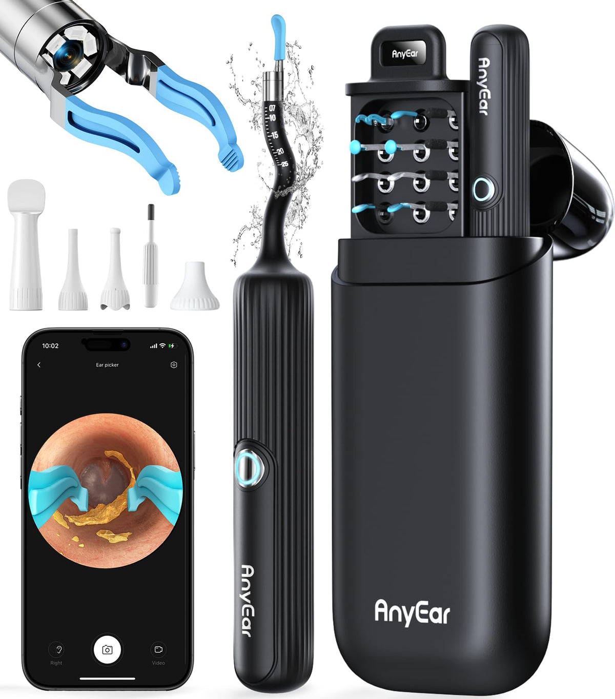 Anyear caméra otoscope flexible 10 MP, vue en direct.