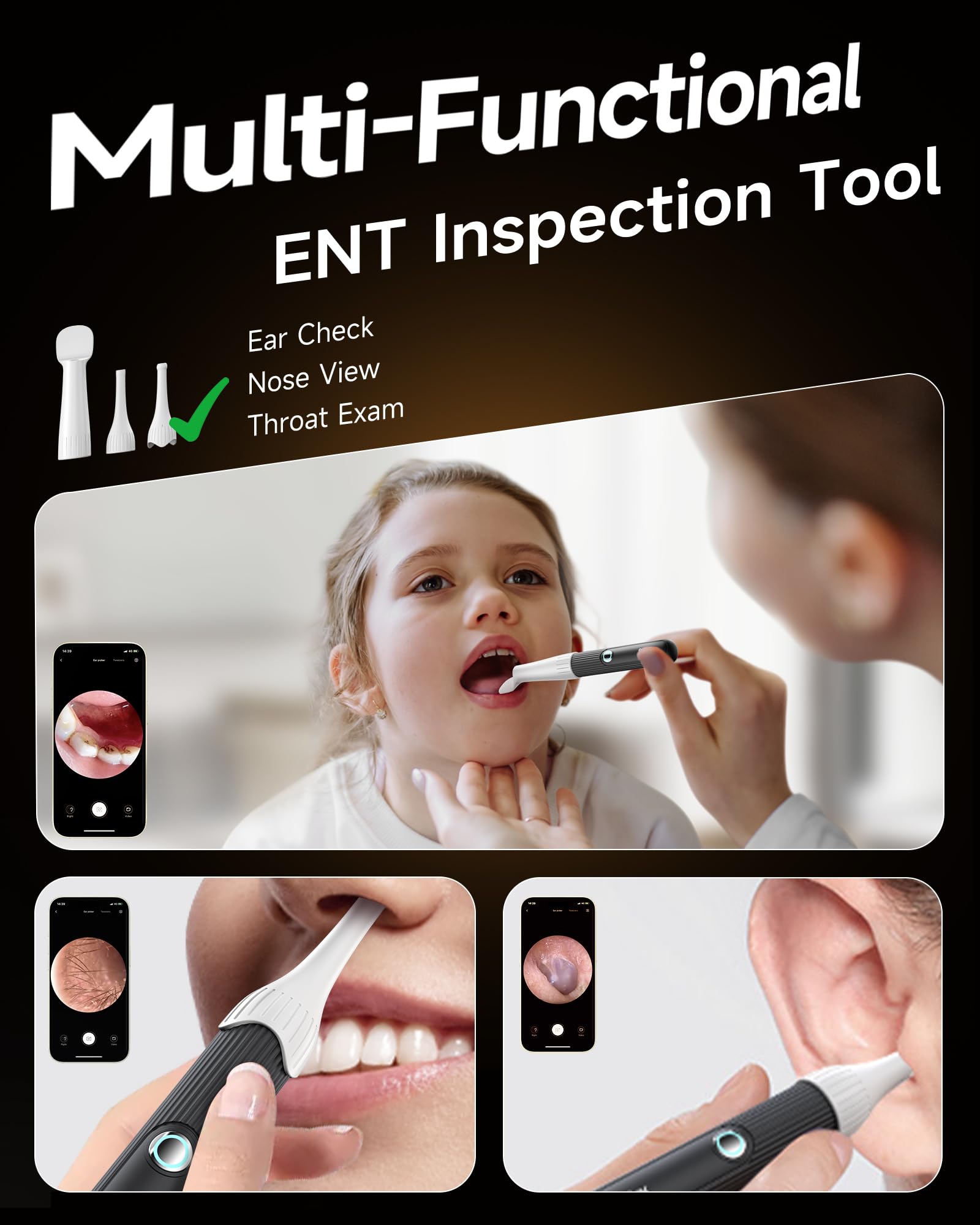 Anyear outils inspection oreilles-nez-gorge, guidage en temps reel.
