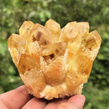 Anseqinzh groupe quartz citrine naturel, pièce décorative unique pour intérieur.