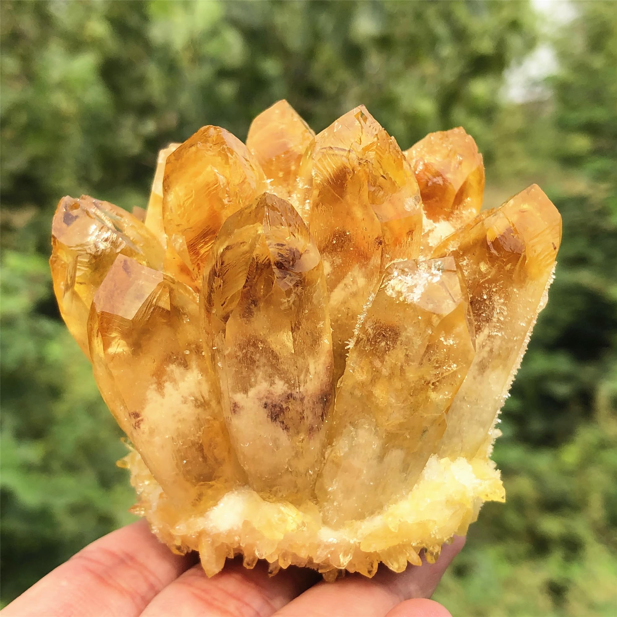 Anseqinzh quartz citrine portable, idéal pour voyage et porte-bonheur.