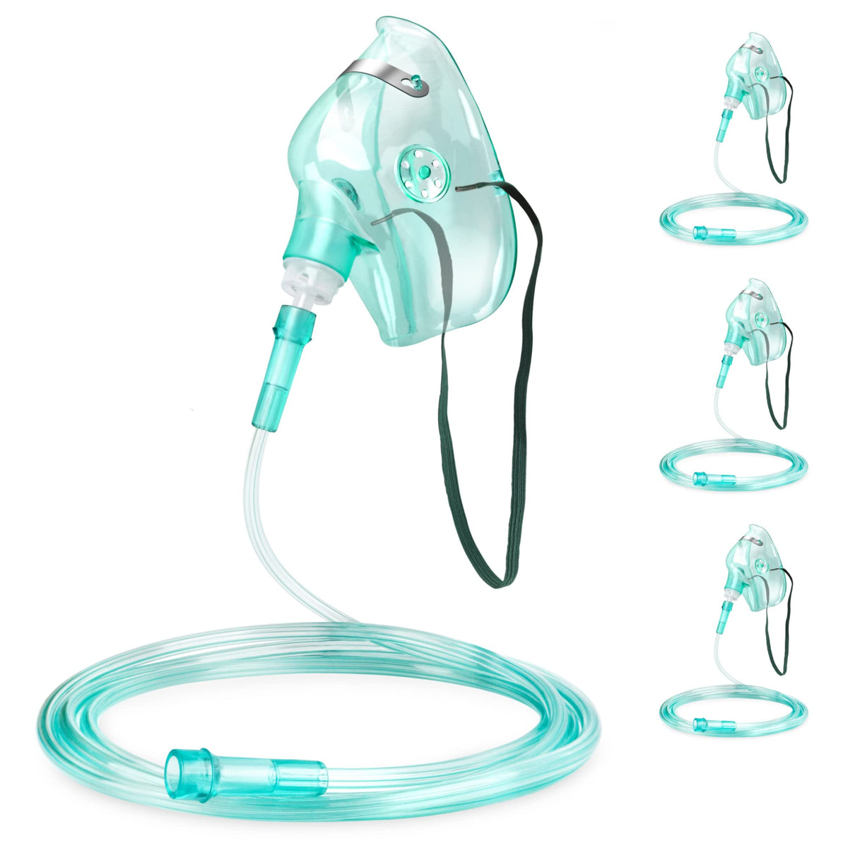 Masque ANSNF d'oxygène pour visage adulte avec tube, confort ajustable.