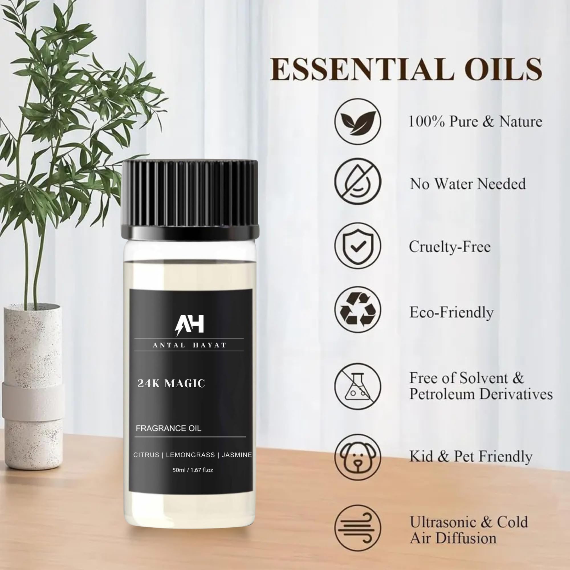 ANTAL HAYAT 24K Magic: Note citronnelle rafraîchissante pour détente et clarté.