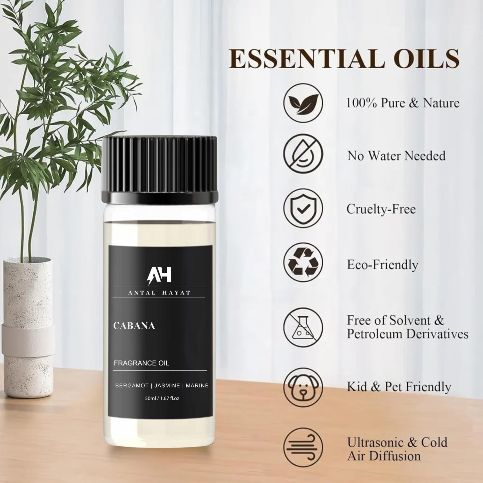 Cabana ANTAL HAYAT – huile de diffusion pure sans additifs pour diffusion sûre.