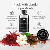 Notes safran-jasmin: parfum exotique et floral pour une ambiance raffinée.