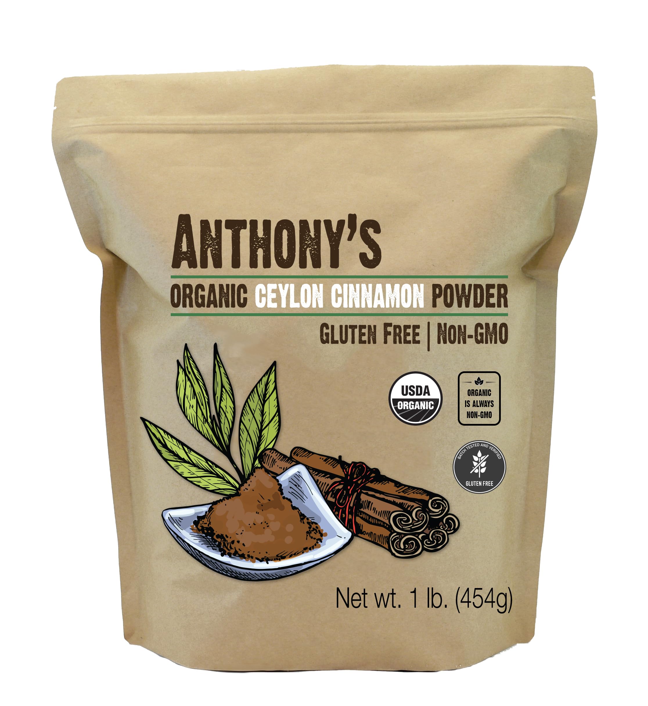 Anthony's cannelle Ceylan poudre, poudre fine idéale pour pâtisserie et thé