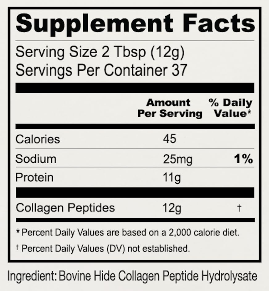 Anthony's Collagen Peptide Powder : bocal dévoilant une texture fine et facile à mesurer.