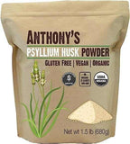 Poudre psyllium Anthony's se mélange lentement dans un smoothie neutre