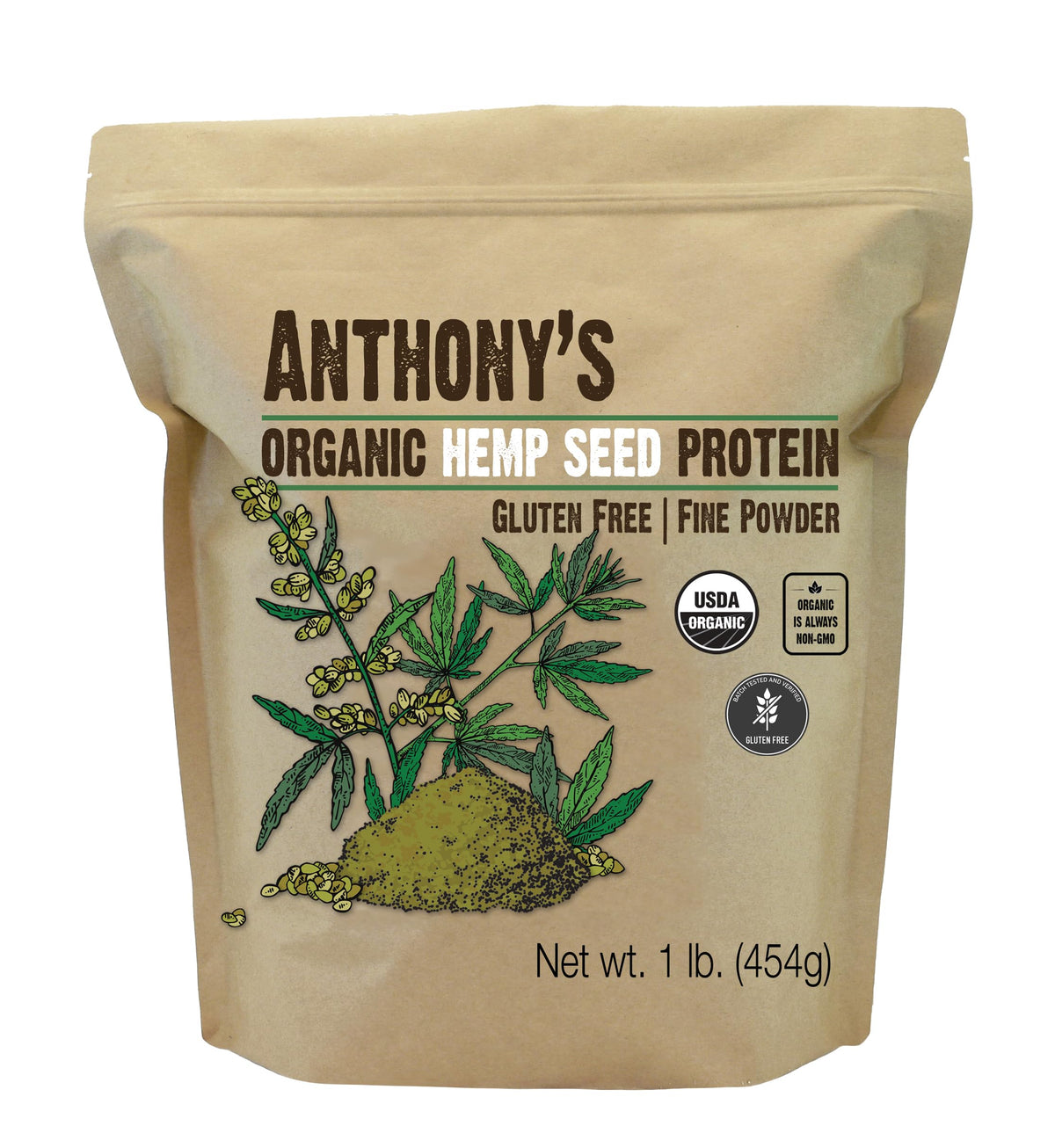 Anthony's poudre proteine hemp texture fine, ideale pour smoothies proteines
