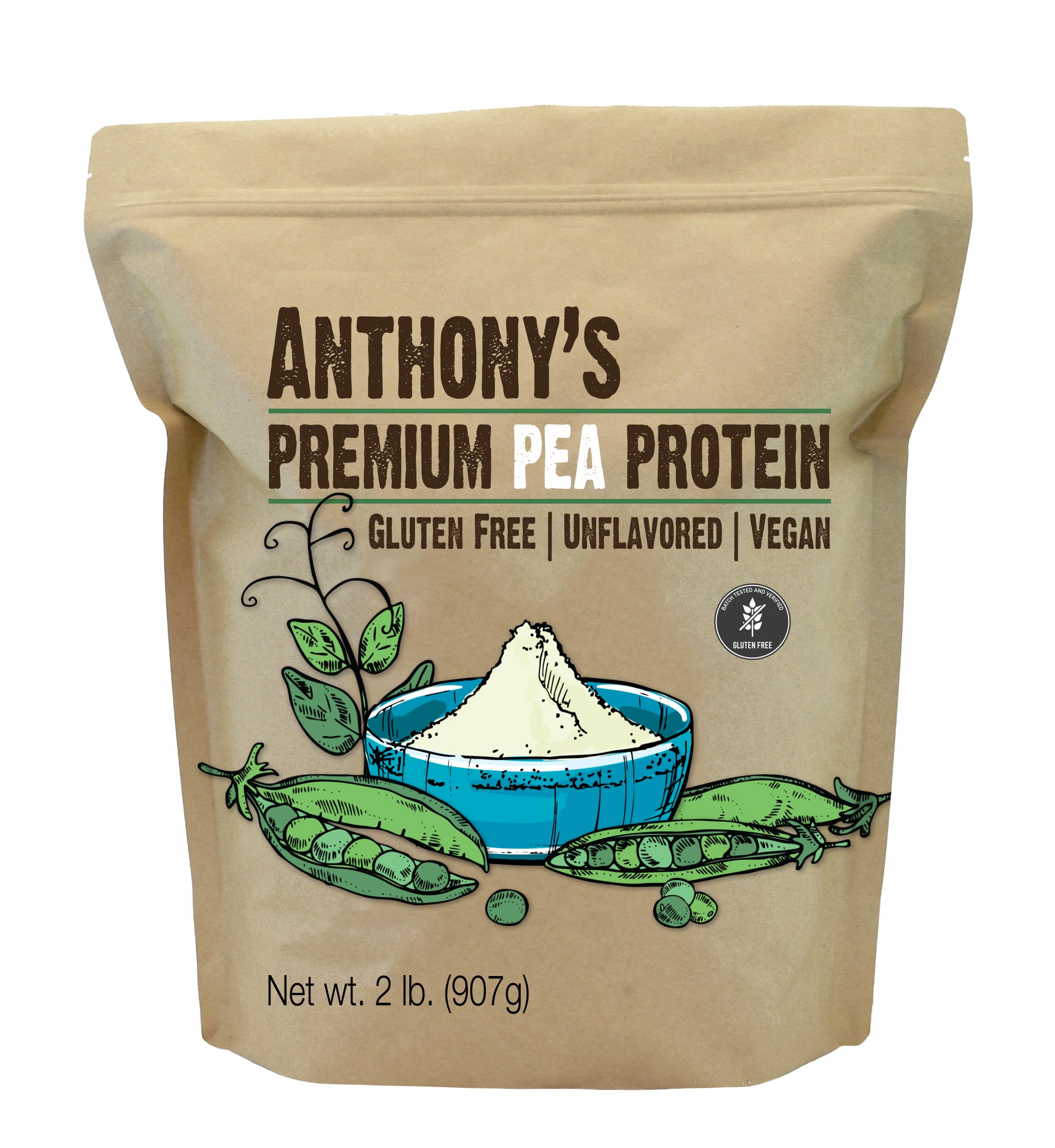 Anthony's protéine pois en bouteille: source pratique pour shakes protéinés quotidiens.